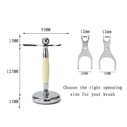 Dscosmetic White Metal Shaving Brush Stand Safety Razor Holder