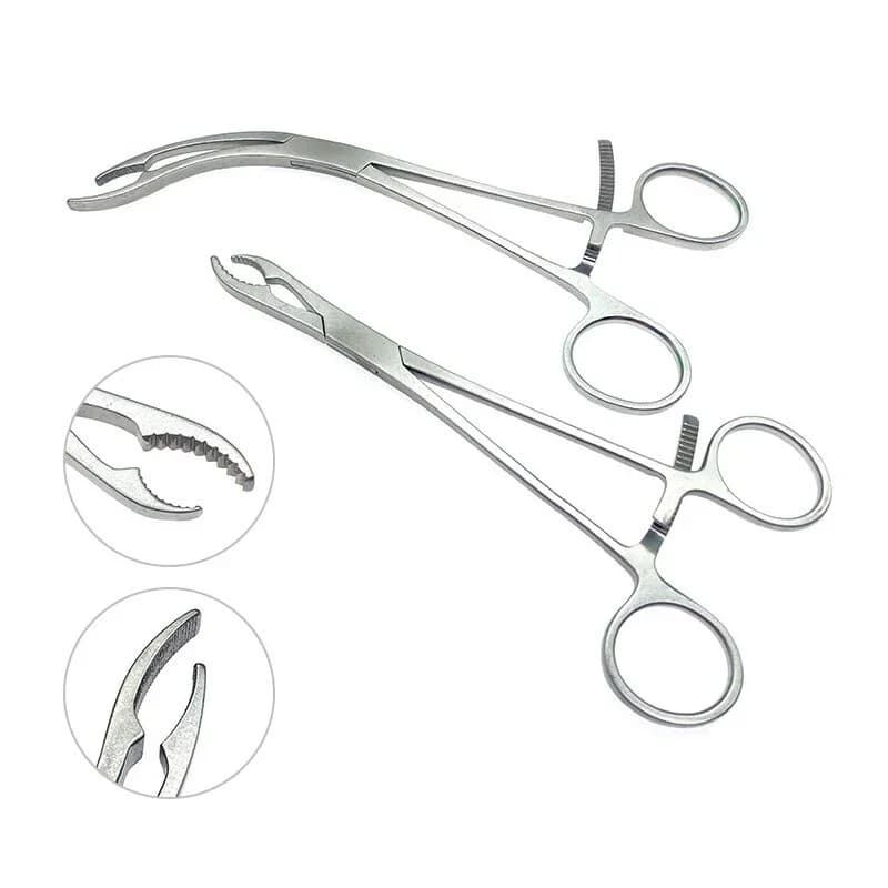 Ankle Bone Holding Forceps Straight Curved Orthopedics Instruments Bone Surgical Forceps