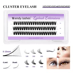 Wendy Lashes 10/20pcs/Lot Cluster lashes 3 Rows 10D/20D/30D/40D Bundles Natural Style Individual Eyelashes Handmade Supplier