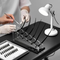 9Pack Eyelash Extension Display Stand Holder Salon Lash Curl Demonstration Model Rack Professional Makeup Training Beauty Tools