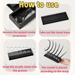 9Pack Eyelash Extension Display Stand Holder Salon Lash Curl Demonstration Model Rack Professional Makeup Training Beauty Tools