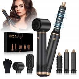 1000W Hair Dryer 5 in 1 Electric Comb Negative Ion Straightener Comb Curling Iron Detachable Multifunctional Heating Brush Hair Dryer