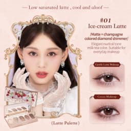 Flower Knows Strawberry Rococo Eyeshadow Pressed Glitter 5 Color Eye Shadow Creamy Texture Natural Bronze Cosmetic Eye Shadows
