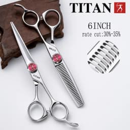 TITAN Professional Hairdressing Scissors Barber Cutting Thinning Hair Tool VG10 Steel 6.0, 6.5 Inch Salon Cut Tools