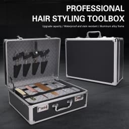 Sliver Aluminum Tool Storage Box Password Lock Portable Suitcase Professional Hairdressing Large Capacity Salon Carrying Box