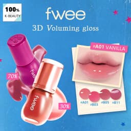 FWEE 3D VOLUMING GLOSS,Lightweight Texture,Crystal Clear&Hydrating,Non-Sticky&Clear,Glossy Film,Korean Cosmetic,Korean Makeup