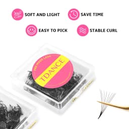 TDANCE 2500Fans Pointy Base Loose Fans 5Pcs/Lot Professional Medium Stem Sharp Thin Pro-made Volume Fans Eyelash Extensions