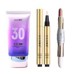 Mack Andy Ballet Loose Setting Powder Colour Diary Black Pearl Magic Air Cushion and Shezi Base Makeup Set Super Concealer Combo