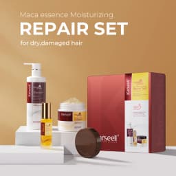 Karseell 3pcs Set Collagen Hair Mask + Argan Oi + Hair Shampoo Essence Moisturizing Repair Set for Dry Damaged Hair Gift