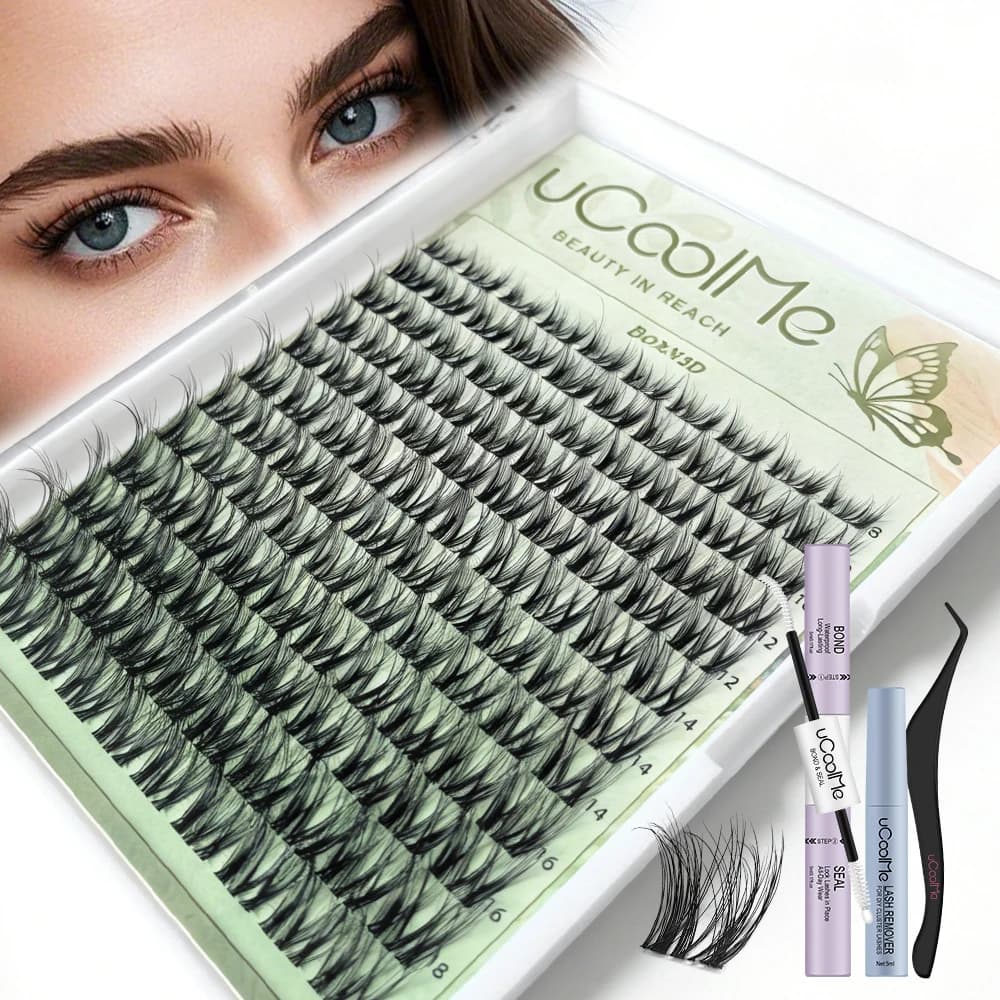 uCoolMe Lashes 3D ViVi Natural Lashes Cluster Kit Long-lasting Waterproof Super Soft Light Fluffy DIY False Eyelashes Extension