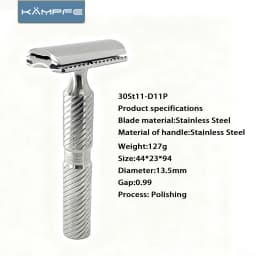 KAMPFE CNC Vintage Manual Stainless Steel Safety Style shaver Double Edged Durable Razor Men's Grooming Kit