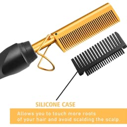 GOIPLE Electric Hot Comb Set, 3 Heat Settings Negative Ion Straightening Comb with Edge Styling and Lace Wig Accessories
