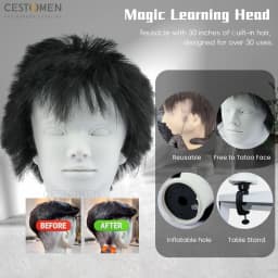 Real Human Hair Regrowth Mannequin Head With Stand Barber Haircut Practice Manikin Hairdresser Training Doll Head For Styling