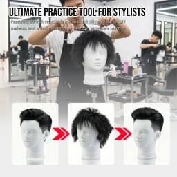 Real Human Hair Regrowth Mannequin Head With Stand Barber Haircut Practice Manikin Hairdresser Training Doll Head For Styling