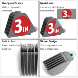 8pcs Hair Clipper Guide Combs Fit Most Size Wahl Clippers Limit Comb With Cutting Lengths From 1.25-3 Inch Attachments For Wahl