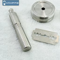 KAMPFE Polished Titanium Anti slip Razor Handle Men's CNC manual Safety Shaver Components