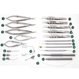 21pcs Ophthalmic Cataract Intraocular Set Surgical Instrument Eye Micro Surgery Tools