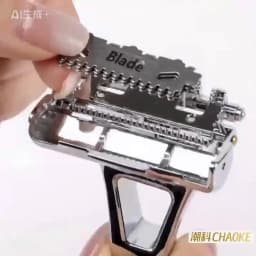 Chaoke 4-Blade Manual Razor, All-Metal Men's Shaving Razor, Vintage Beard Shaver