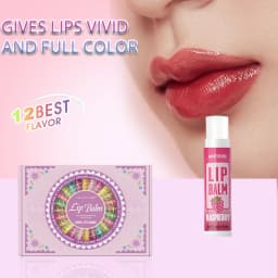 48PCS/ Box Moisturizing Lip Balm Set 5g12 Flower Fragrance Natural Fragrance Moisturizing and Brightening Lip Color Holiday Gift