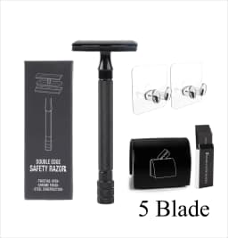 Vintage Shaver Stainless Steel Double Edge Safety Razor Set Shaving Tool Natural Bamboo Handle Manual Safety Razor Blade Shaver
