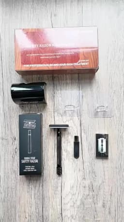 Vintage Shaver Stainless Steel Double Edge Safety Razor Set Shaving Tool Natural Bamboo Handle Manual Safety Razor Blade Shaver