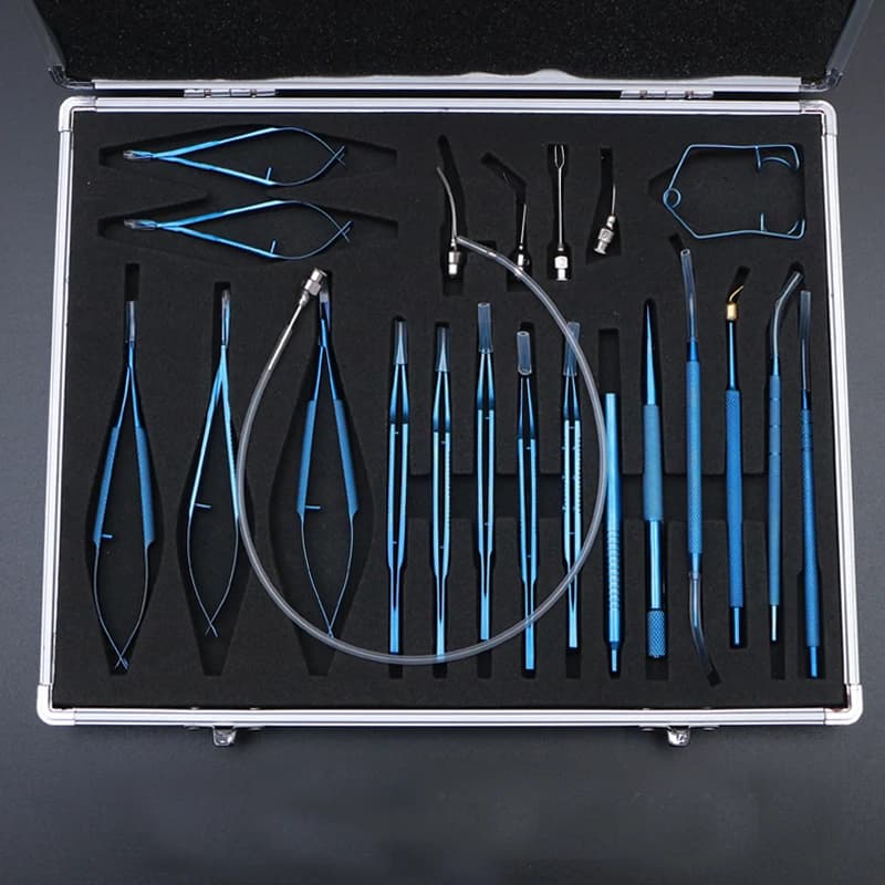 Ophthalmic instrument set needle holding suture corneal scissors ophthalmic forceps stainless steel titanium