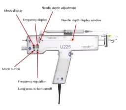 U225 Stainless Steel & Plastic Portable Mesotherapy Gun Needleless Anti-Aging Crystal Skin Scalp Face Rejuvenation