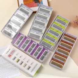 Clavier Vshape Eyelashes Set Natural Extension Appearance C-type Eyelash 10 Boxes Per Set Professional Makeup Individual Eyelash