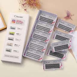 Clavier Vshape Eyelashes Set Natural Extension Appearance C-type Eyelash 10 Boxes Per Set Professional Makeup Individual Eyelash