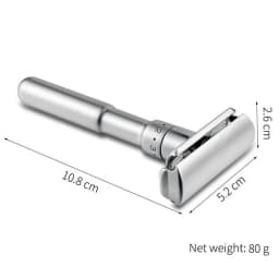 Mingshi Adjustable Safety Razor Double Edge Classic Men Shaving Mild to Aggressive 1-6 File Hair Removal Shaver It with 5 Blades