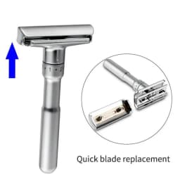 Mingshi Adjustable Safety Razor Double Edge Classic Men Shaving Mild to Aggressive 1-6 File Hair Removal Shaver It with 5 Blades