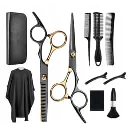 Hair Scissors, High-Quality Steel Cutting Set, 11 Pieces