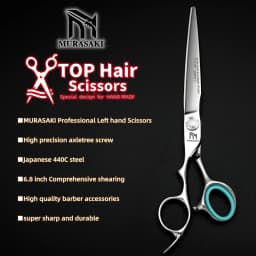 Professional Left Hand Scissors,6-6.5-6.8 inch Hair Cutting Scissors,Japanese 440C Steel,High Quality Barbershop Accessories