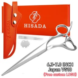 HISADA New Barber Scissors, 6.3-7.0 inch Professional Hair Cutting Scissors, Blind Hole Design Salon Scissors, Ergonomic Comfort