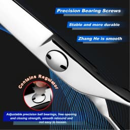 HISADA New Barber Scissors, 6.3-7.0 inch Professional Hair Cutting Scissors, Blind Hole Design Salon Scissors, Ergonomic Comfort