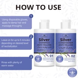 Silver Anti-Yellow Shampoo & Conditioner Set – Neutralize Brassiness & Maintain Cool Blonde Tones.