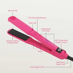 Infrared Hair Flat Iron 450°F Professional Hair Straightener Curler Ceramic Fast Heating Plate 230℃ Salon Hair Iron Dual Voltage