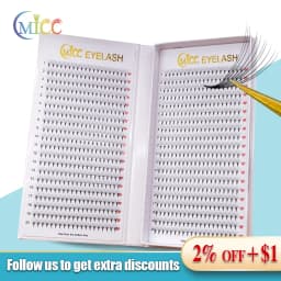 CMICC 40Line 3D 1600 Fans XXL Tray PBT Hybrid Pro Made Volume Eyelash Fan Sharp Pointy Stem Thin Root Premade Fan Lash Extension