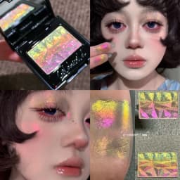 Coldnwild Chameleon Gradient Eyeshadow Highlighter Palette Waterproof Long-Lasting,Easy To Blend,Duochrome Shimmer Eye Makeup