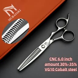 MURASAKI Top-Level Hairdressing Scissors, Japan VG10 Steel 6.5 Inch Barber Shears, Patented Hollowed-Out Design Hair Cutting Too