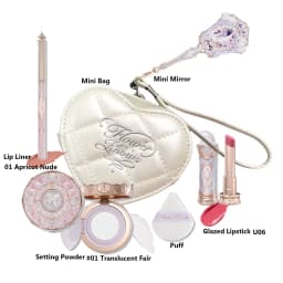 Flowerknows All In One Mackup Set Gift Box Flower Knows Glitter Eye Shadow Palette Blusher Long Lasting Gloss Lipstick With Bag