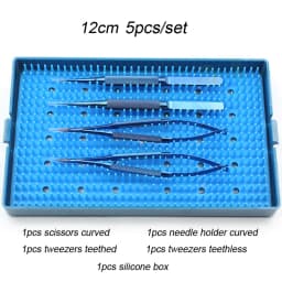 Ophthalmic instrument set forceps needle holder scissor OR Silicone Sterilization tray tweezers