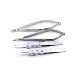 Ophthalmic instrument set forceps needle holder scissor OR Silicone Sterilization tray tweezers