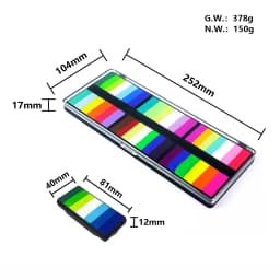2 in 1 Professional Face Paint 12 Rainbow Kit Water Activated Eyeliner Body Art Pressing Face Painting Palette