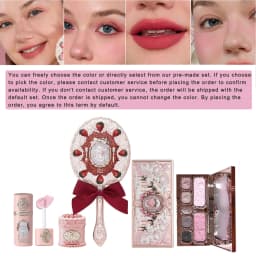 Flower Knows Strawberry Cupid Velvet Matte Lip Cream Pressed Powder Liquid Blush Set Long Lasting Lightweight Makeup