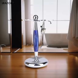 iRAZOR Luxury Safety Razor Holder Brush Resin Stand - Extra Wide Openings Barber Shop Tool Grooming Shaving Accessories