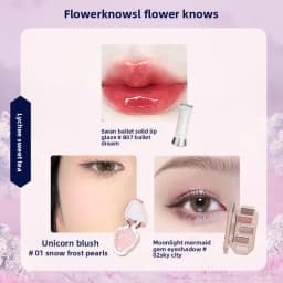 Flowerknows Gift Box Makeup Set Little Angel Full Box Lip Glaze Blusher Shell Jewelry Flower Know Birthday Gift Kit