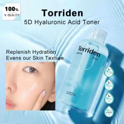 Torriden Dive In Low Molecular Hyaluronic Acid Toner 300ml,Transparent Water-Like Essence,Oil-Free,Korean Skincare,Korean Makeup