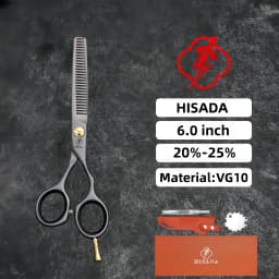 HISADA 6.0-inch Professional Barber Scissors Japanese Handmade VG10 Steel High-End Hair Cutting Tools for Stylists