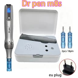 Dr Pen M8S Microneedling Pen Wireless Dermapen Beauty Machine with 2pcs Replacement Cartridges needle length 0.25mm